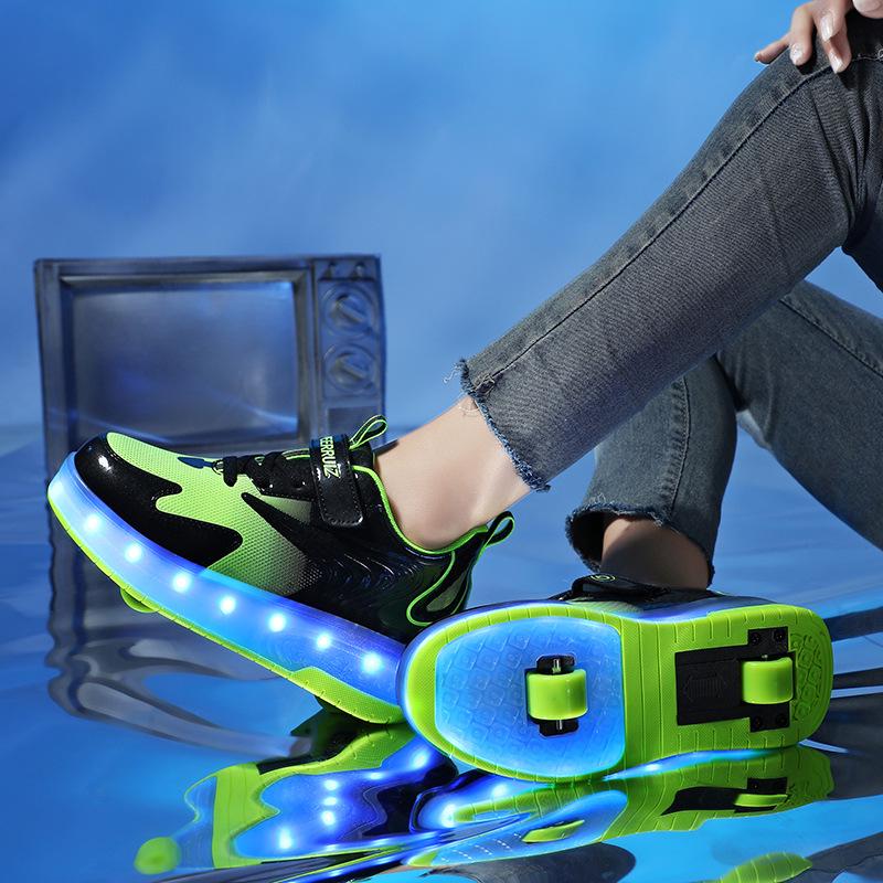 Inline Skates with LED Lights for All Ages - Single Wheel Roller Shoes for Men, Women, and Children