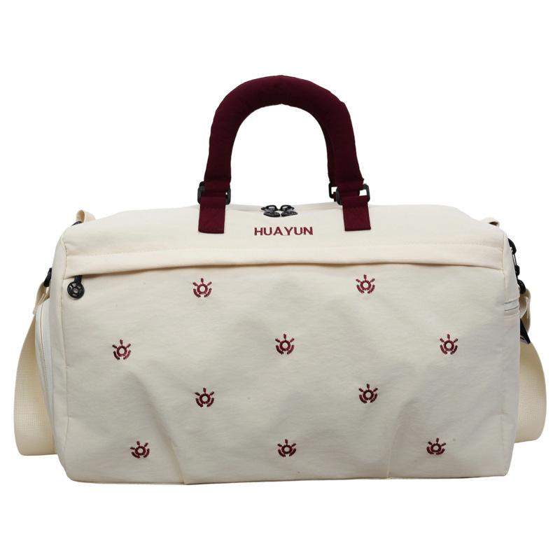 Bolsa de lona impermeable de nailon para mujer, bolsa de viaje, bolsa de gimnasio, bolso de mano con correa ajustable