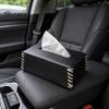 Nordic Style Tissue Box PU Leather Holder, with Hand-stitched Edges Design, Modern Smooth Paper Extraction Case for Home Office Decorative Holder