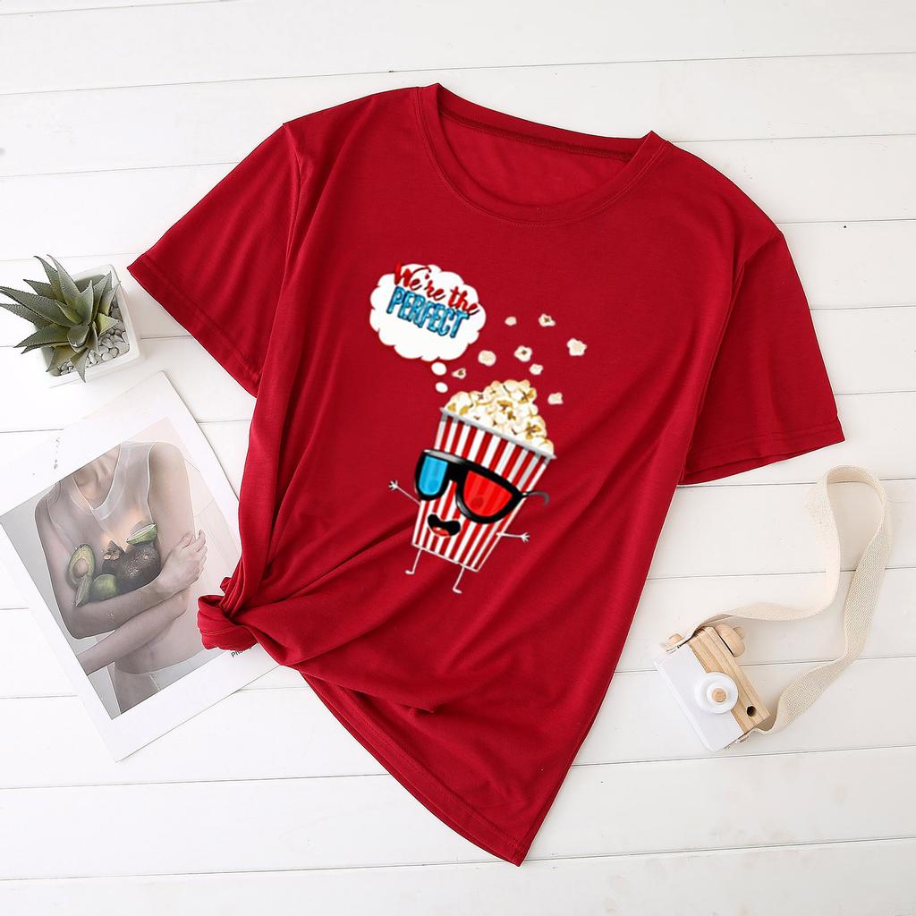 Valentines Day Sweatshirt Tops,Ladies Contracted Love Pattern Printed Loose Fit Blouse Solid Color Casual T-Shirt