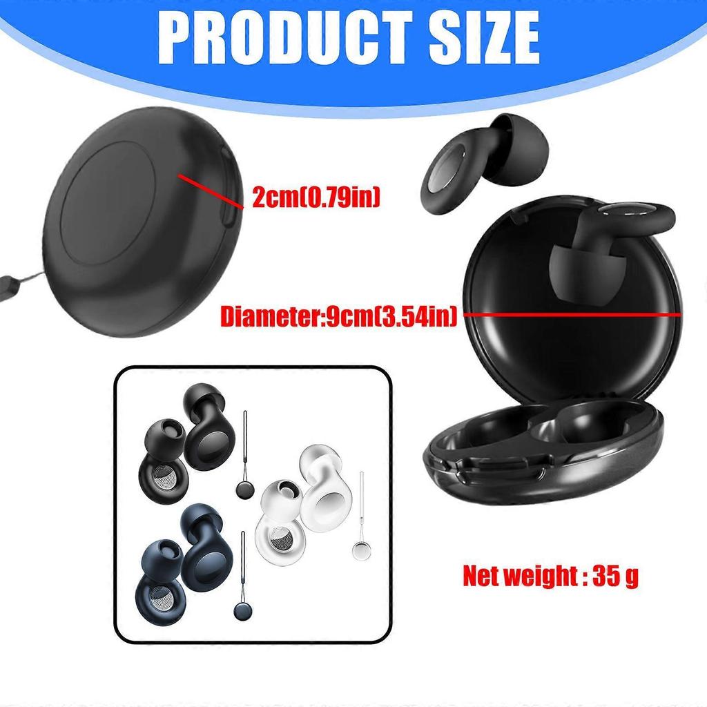 Noise Reduction Earplug Reusable Silicone Earplug with Case for Study Hearing Protections Noise Cancelling Ear Plugs  White