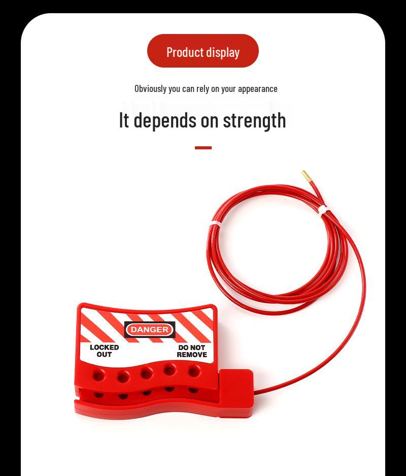 Adjustable PVC-Coated Stainless Steel Cable Lock with Hanger for Industrial Valves