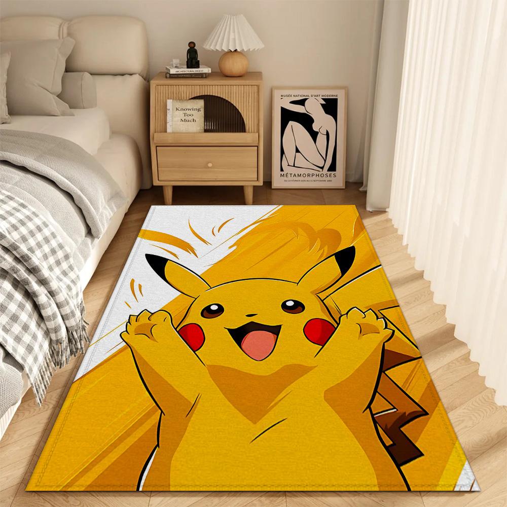 Fashion Entrance Mat Living Room P-Pokemon Rugs Decoration P-Pikachu Washable Non-slip Kitchen Rug Balcony Doormat Front Door