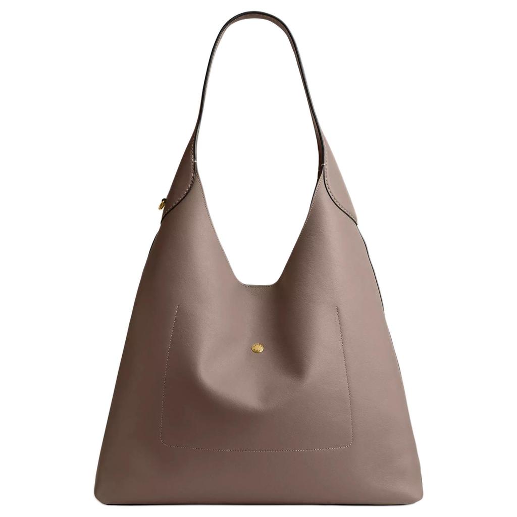 Coach Brooklyn 39 Logo Magnetic Snap Closure Natural Grain Leather Hobo Bag Women Bags Dark-Gemstone CU044-B4CBD