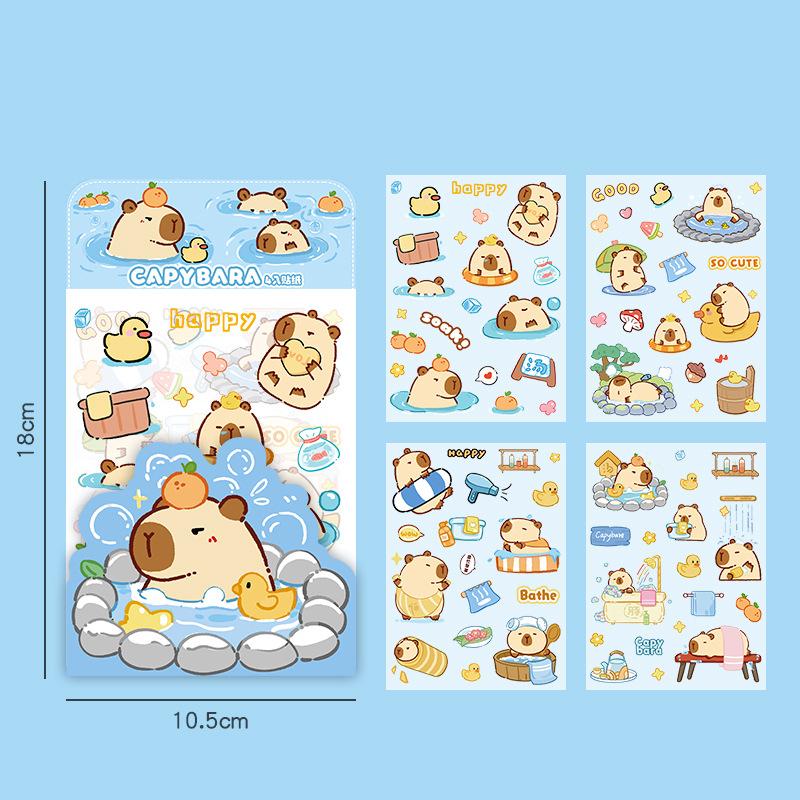 

4Sheets Kawaii Cute Capybara Frosted Stickers Cartoon Diary Decoration Scrapbooking Journal Stickers Aesthetic Stationery School