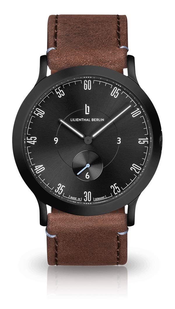 

Lilianthal Berlin Brown Watch with Small Made in Men s Seconds, Germany, L01-207-B002C чорний