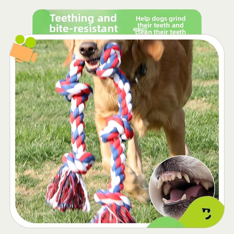 Pet Dog Chew Toy With Cotton Rope For Large Dogs Durable Tether Play