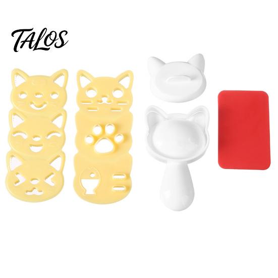 Picnic Food Shaping Tools Rice Ball Molds Kit, Cartoon Bear/Cat/Dog/Panda Shape Onigiri Maker, Easy Sushi Making Grade Plastic for Bento Lunch