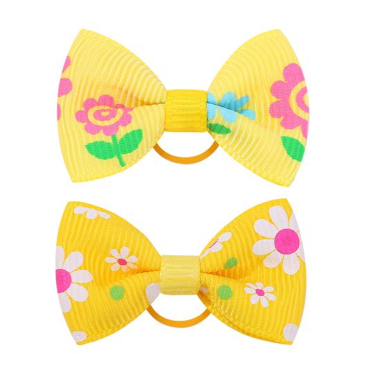 Pet Small Hair Bows with Rubber Bands Handmade Hair Bowknot Pet Accessories for Dog Puppy And Cat Grooming Supplies