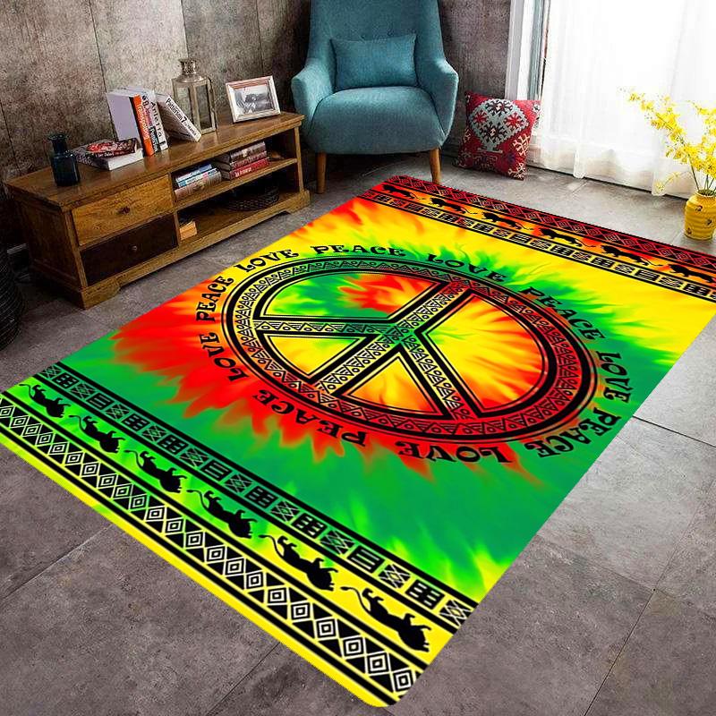 Vibrant Peace Love Harmony carpet floor mats Doormat Dormitory decoration Art Bathroom mat