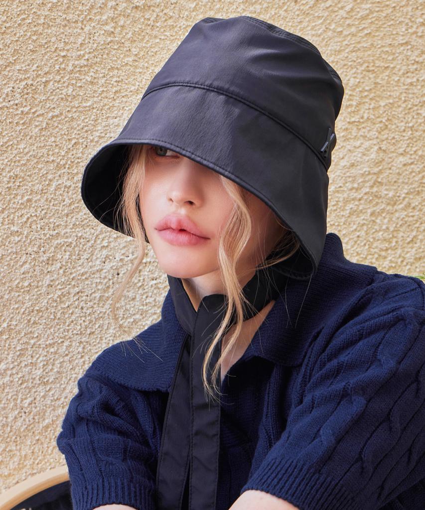 Bajal Studded Logo Strap Bonnet Hat Black