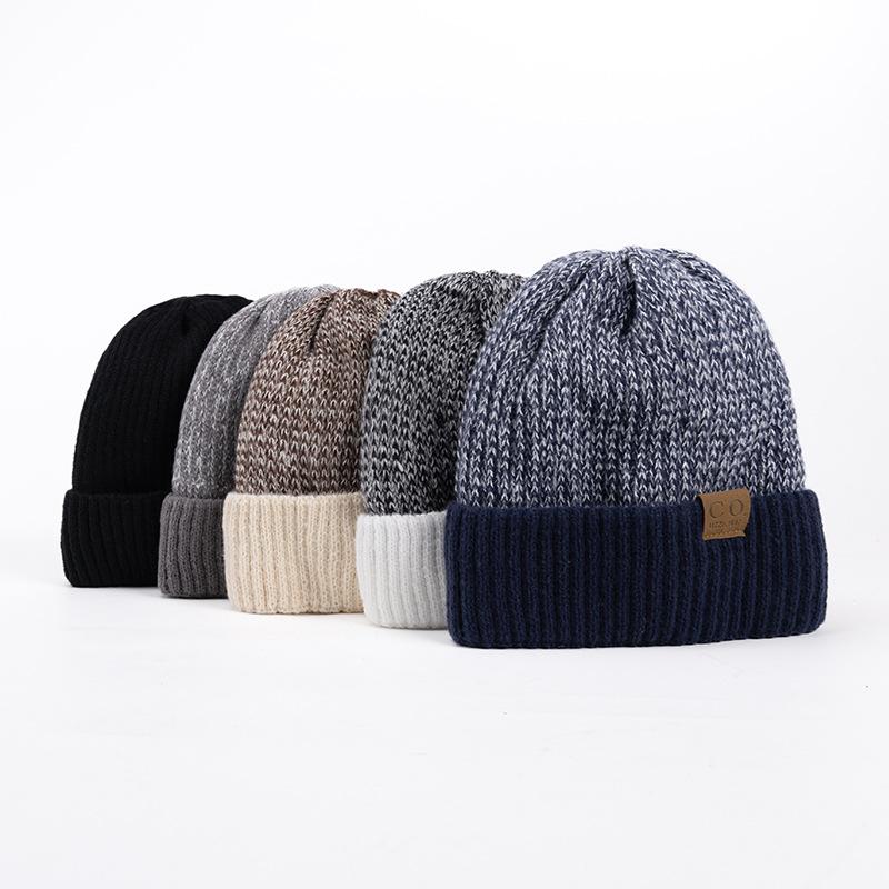 Winter Herren Doppelwollmütze Erwachsene Neu Fleece Verdickt Warme Strickmütze CO