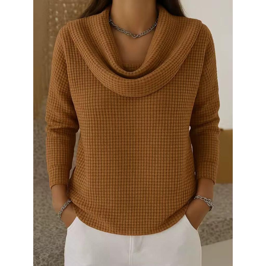 Solid Color Casual Loose T-shirts For Woman Vintage Women's Oversized T-shirt Long Sleeve Tees Fashion Female Tops