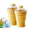Folding Ice Cube Cup, 2-In-1 Collapsible Ice Ball Cup With Straw & Lid, Foldable Silicone Ice Cube Tray & Travel Cup, for Coffee