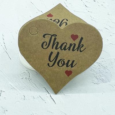 100pcs In Stock Hanging Tag German Heart Thank You Valentine's Day Kraft Paper Heart Tag Label Gift
