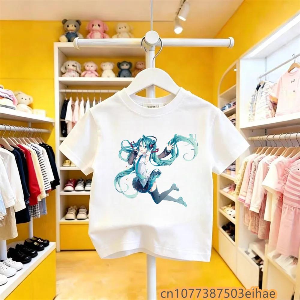 Retro Classic Hatsune Miku Joint Pure Cotton Short Sleeve Anime Printed Casual Unisex TShirt Vintage Style Daily Leisure Wear