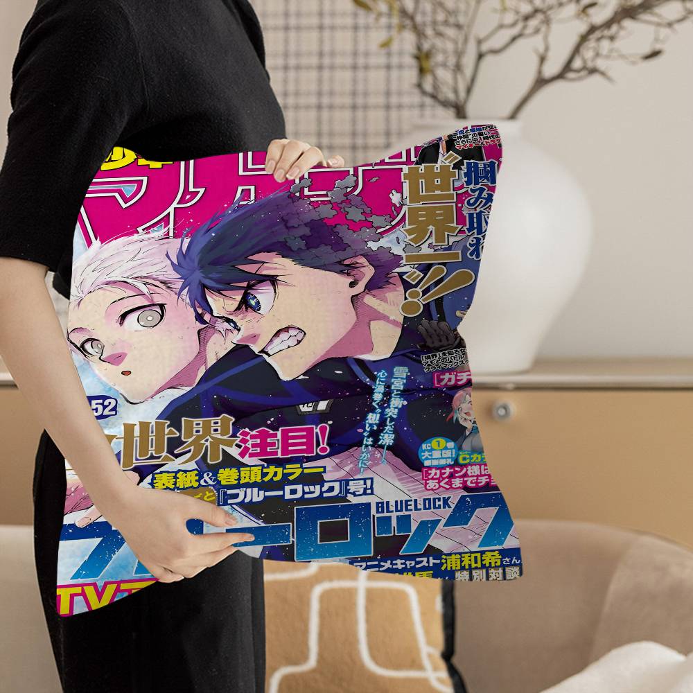 Anime BLUE LOCK Isagi Yoichi Pillow Anime Pillow Sofa Bed Head Pillow Cover Cushion Cover 45x45 Cm Fashion