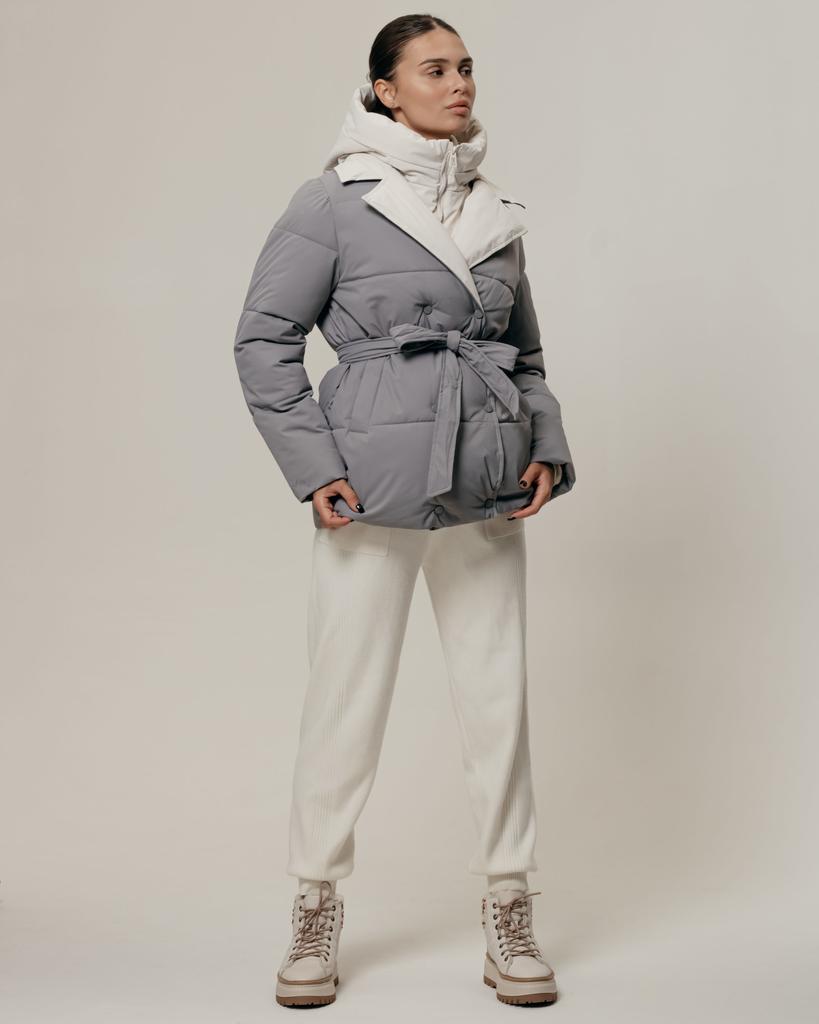 Jacket with Belt HAIZIYUAN 824 M Gray-milk