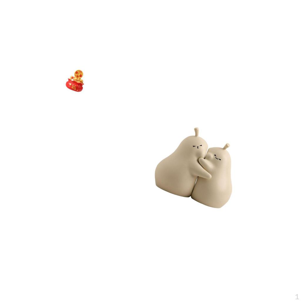 Festival Treasure Basin Cornucopia Figurine Hugging Pear Ceramic Bookend Ornament for Year