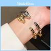 18k Leopard Animal Jewelry Cuff Bracelet With Zirconia Accents For Elegant Women