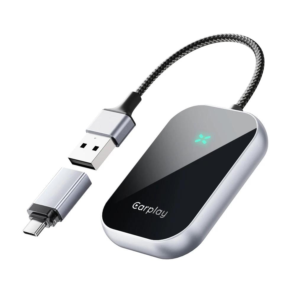 2 In 1 CarPlay Wireless Adapter Smart CarPlay Box for Apple IOS Android Car Play Display Plug&Play Bluetooth WiFi Connect Auto