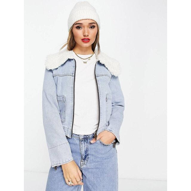 

Светлая джинсовая куртка с воротником-стойкой в ​​стиле ретро Levi s