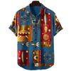 Men Clothing Hawaiian Vacation Beach Shirt Lapel Blouse Summer Casual Clothes Tops Chemise
