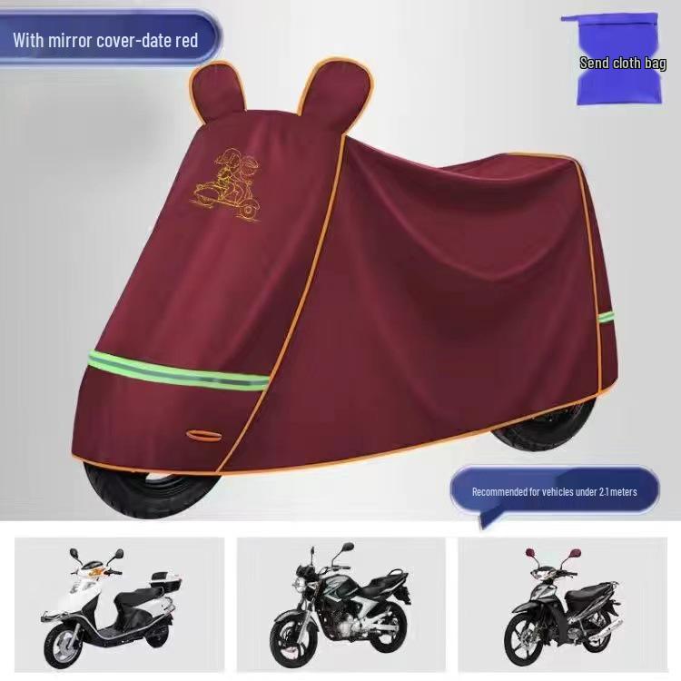 Thickened Electric Vehicle Rain & Sun Protection Cover for Battery Cars and Scooters