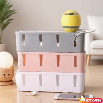 Plug Extension Charge Case Bin Socket Bar Cable Holder Cord Outlet Boxes Office Home Power Board Storage Desktop Strip Organizer