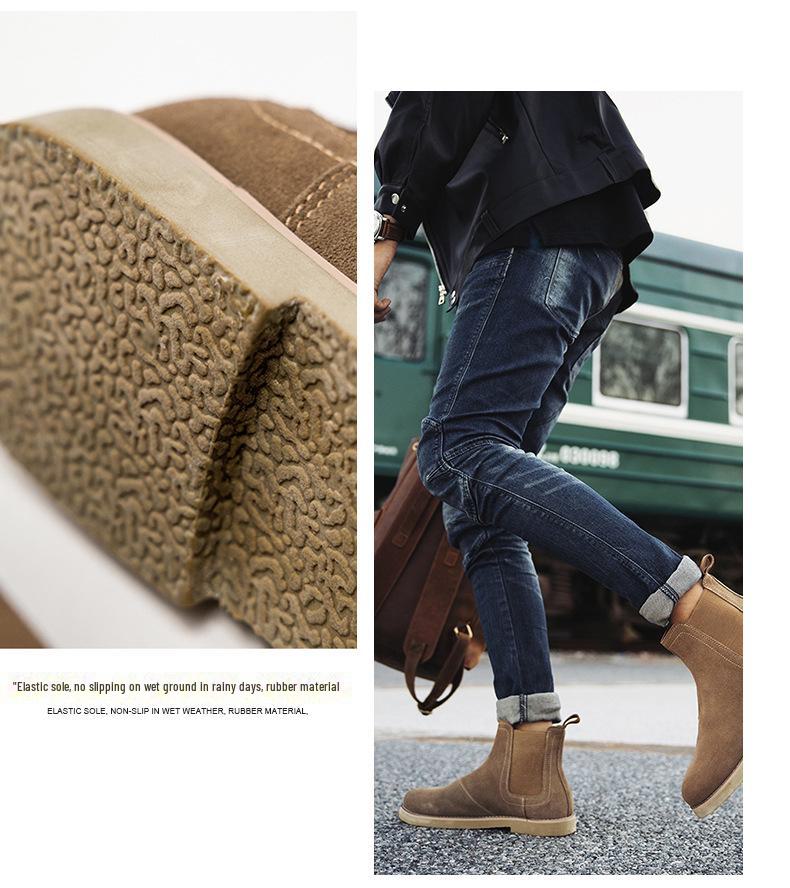 מגפי צ'לסי לגברים: דגם Dr1460 רטרו בסגנון בריטי, מגף מרטין מעור, סליפ-און, חם וקז'ואלי.