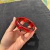 Translucent Burgundy Resin Bangle: Women's Retro Imitation Amber Jewelry