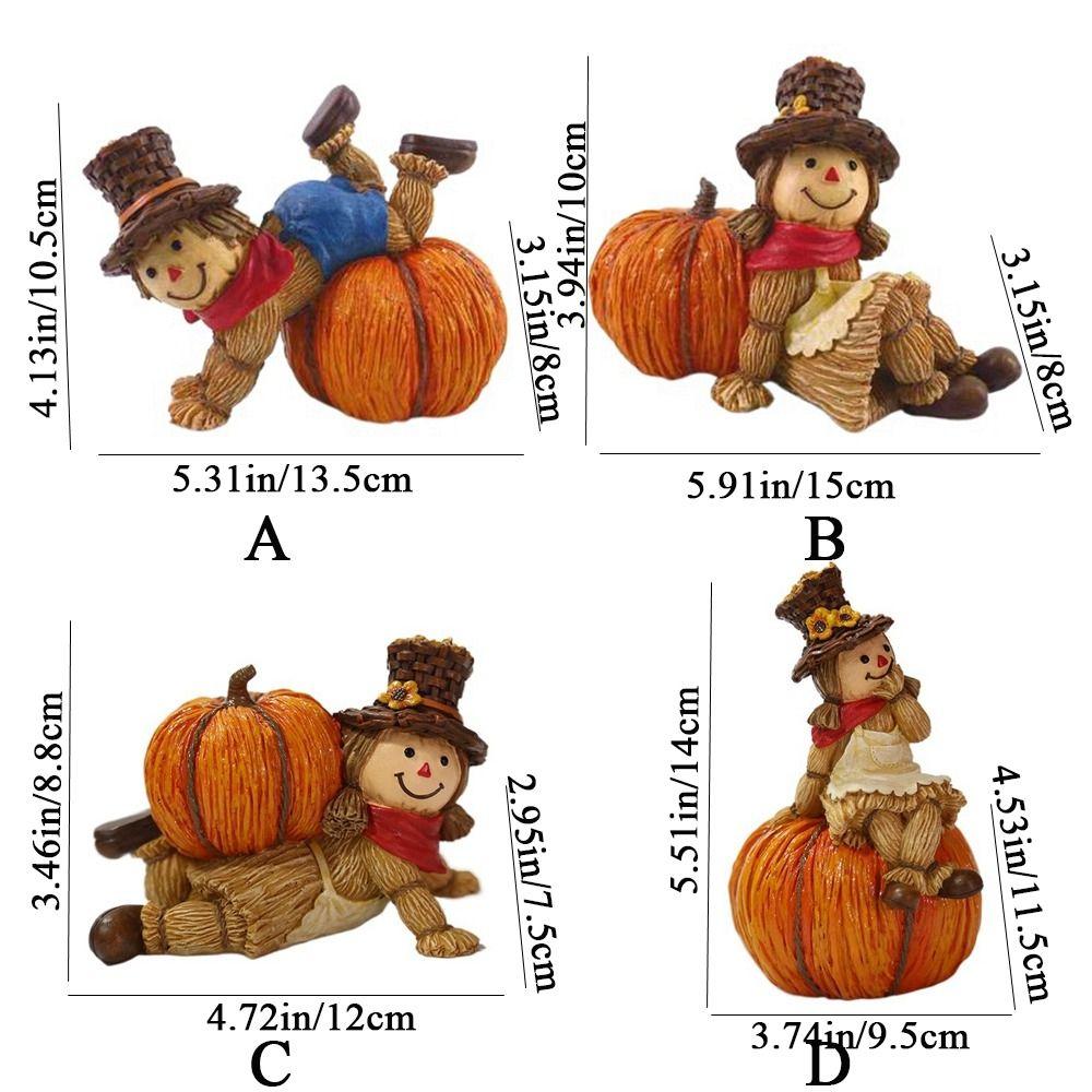 Boys And Girls Pumpkin Scarecrow Ornaments Lovely Pumpkin Statue Holiday Gifts   Christmas