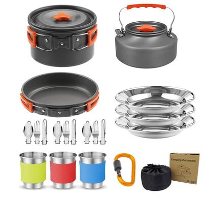 2-3 Personen Camping Kochgeschirr Set: Faltbare Schachteltöpfe & Teekanne-Kombination für Outdoor-Abenteuer