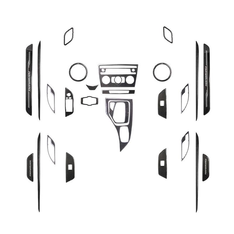 For BMW X1 E84 2011-2015 Carbon Fiber Center Console Gear CD Door Panel Trim Sticker Decoration Car Interior Tuning Accessories