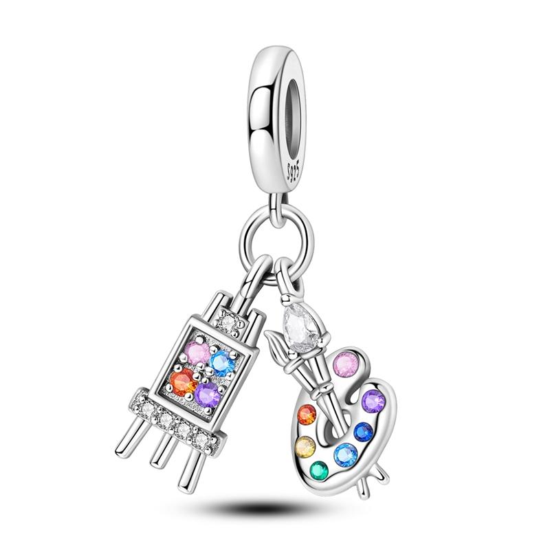 Charms Plata De Ley 925 Evil Blue Eyes Silver Sun Star Elk Dinosaur Flower Charm Women Anniversary DIY Jewelry