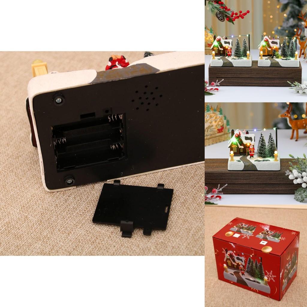 Weihnachtsmann Harz Spieluhr Weihnachtsszene Mit Licht Für Feiertagsdekorationen Und Geschenke