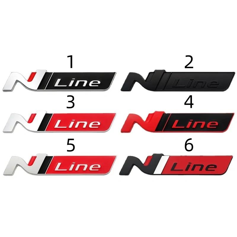 3D Metall N Line Logo Emblem Aufkleber Kühlergrill Seitenkotflügel Heckklappe Abzeichen Aufkleber für i20 i30 Kona Elantra Tucson N Line Zubehör