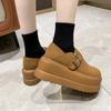 Fashion 7.5CM New Winter Warm Fluffy Sneakers Suede Leather High Platform Snow Shoes for Women Non Slip Plush Casual Chunky Shoes Woman