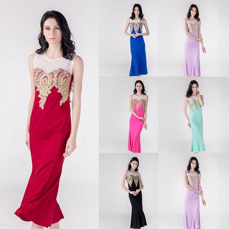 Elegant Women Formal Wedding Bridesmaid Evening Party Ball Prom Gown Long Cocktail Dress With Timeless Design