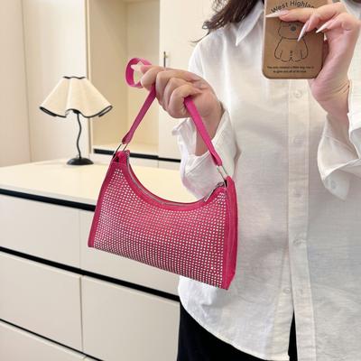 New Women's Bag Bright Diamond Design Shoulder Bag Versatile Trendy Underarm Bag Niche Design Women's Bag