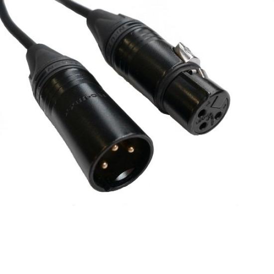 CANARE XLR Microphone Cable with Neutrik Connector, Black, 3m, EC03-BBlack