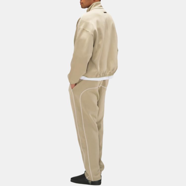 Men's Fear of God Essentials Relaxed Fleece Piping Sweatpant Timber/Cloud White
