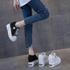 Zapatos de Lona para Mujer Primavera Otoño Calzado Negro para Dama de Plataforma Alta Moda 2025 Calidad Zapato Vulcanizado Diseñador Lujo