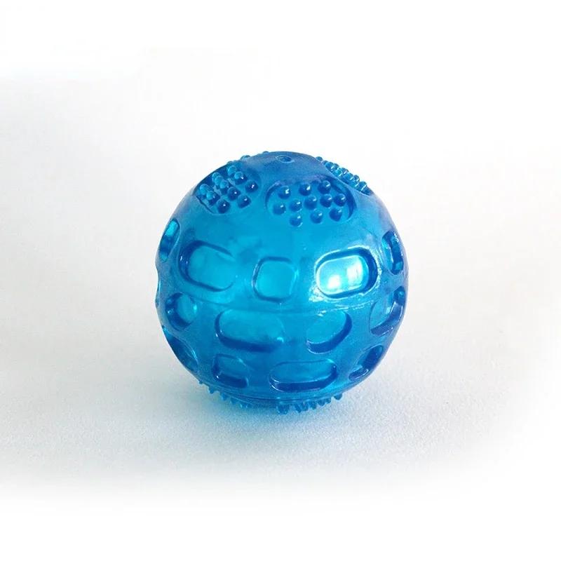 

Игрушка для домашних животных, собак, кошек, щенков, издающая звуки, полька, пищащий мяч для чистки зубов, играющая в резиновые игрушки для домашних животных, жевательная игрушка, аксессуары для ухода за зубами домашних животных синий