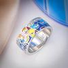 New CopperRings for Women Creative Oil Dropping Handmade Enamel Craft Ring CopperColor Women's Party Jewelry Epoxy Craft