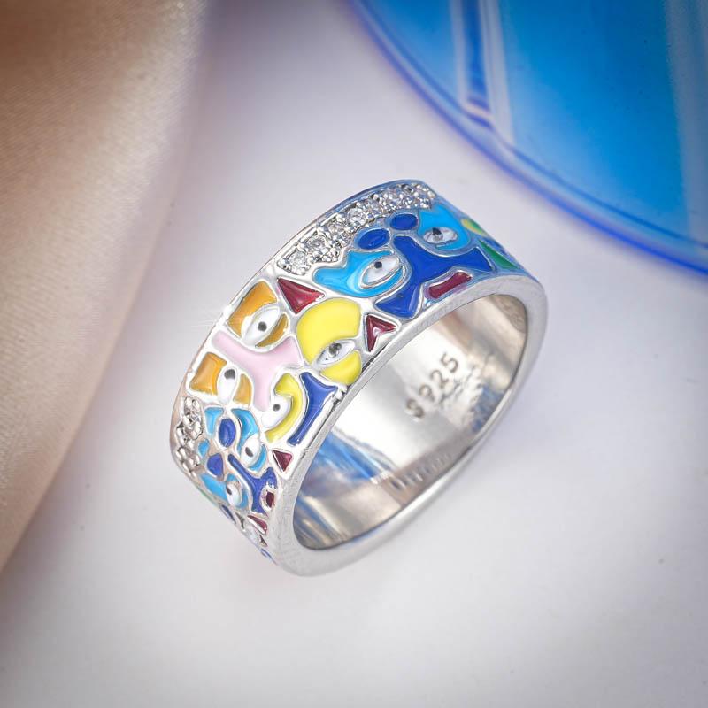 New CopperRings for Women Creative Oil Dropping Handmade Enamel Craft Ring CopperColor Women's Party Jewelry Epoxy Craft