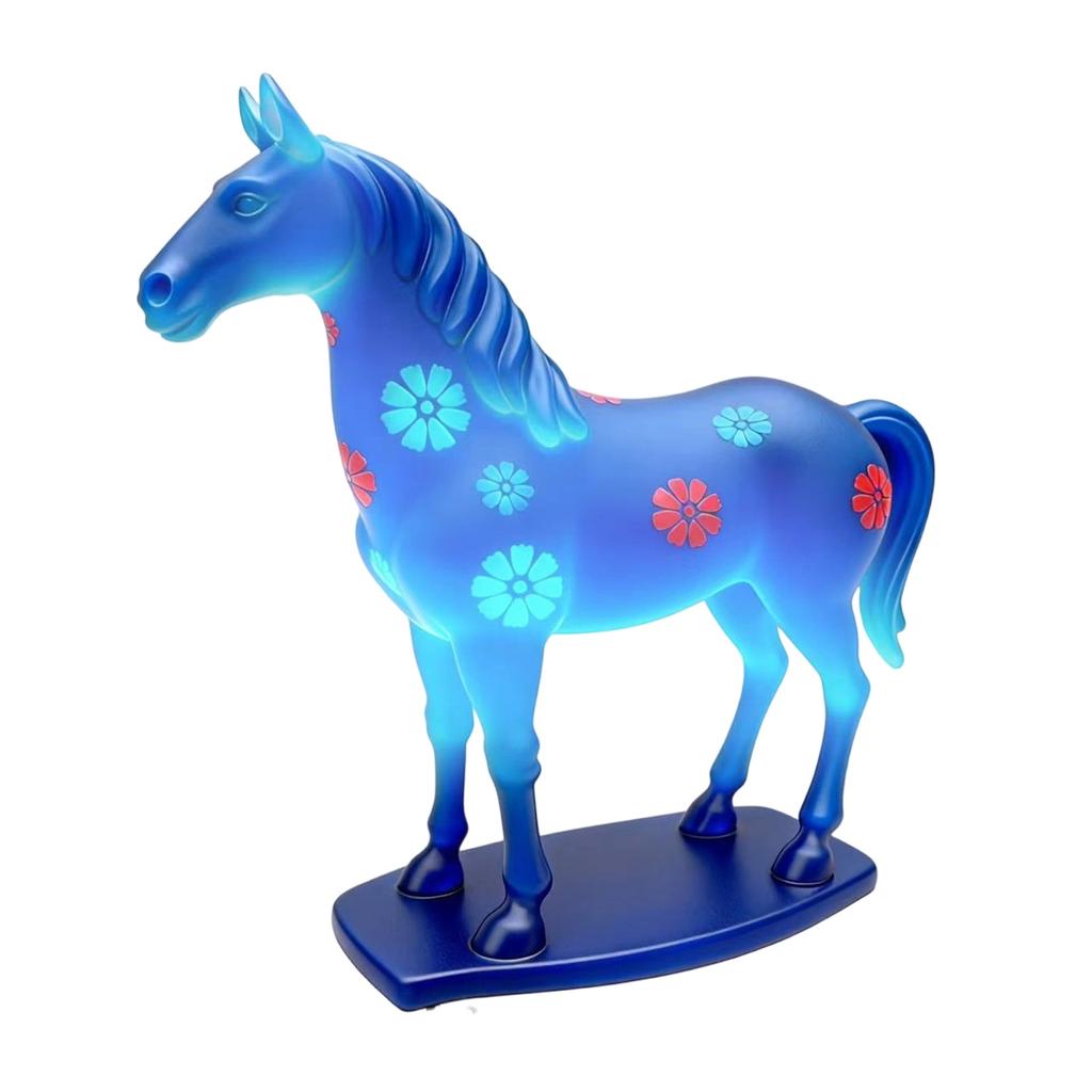 Glass Flower Horse Furniture Bedroom Living Room Atmosphere Warm Nightlight Decoration