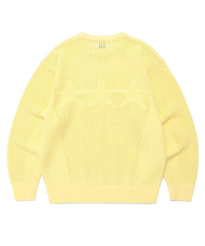 CAVISH Mesh Star Knit Sweater Yellow(Cv2Fsuk601A)