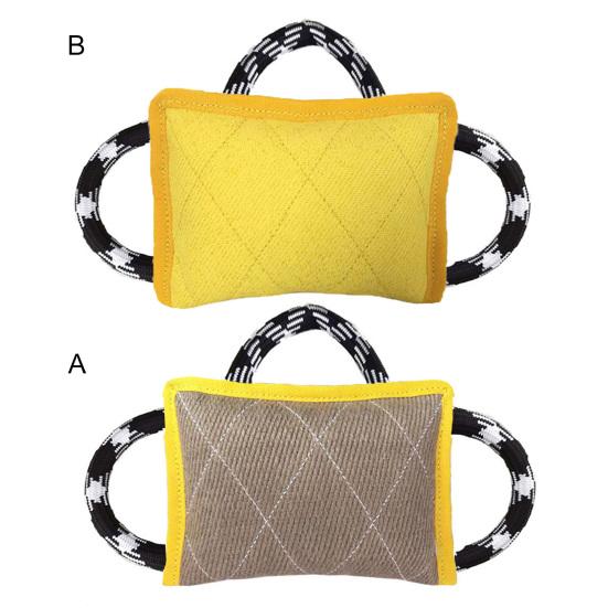 Dog Tug Toy Bite Resistant Exercise Trainings Interactive Play Toys Flax Dog Training