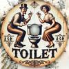 Metal Poster Vintage Toilet Wall Art, Retro Bathroom Decor, Funny Tin Sign for Home Bar Man Cave